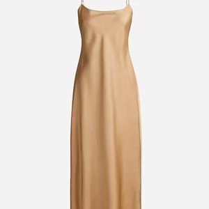 NEW - J.Crew Midi Slip Dress, Size 6 in Caramel Gold